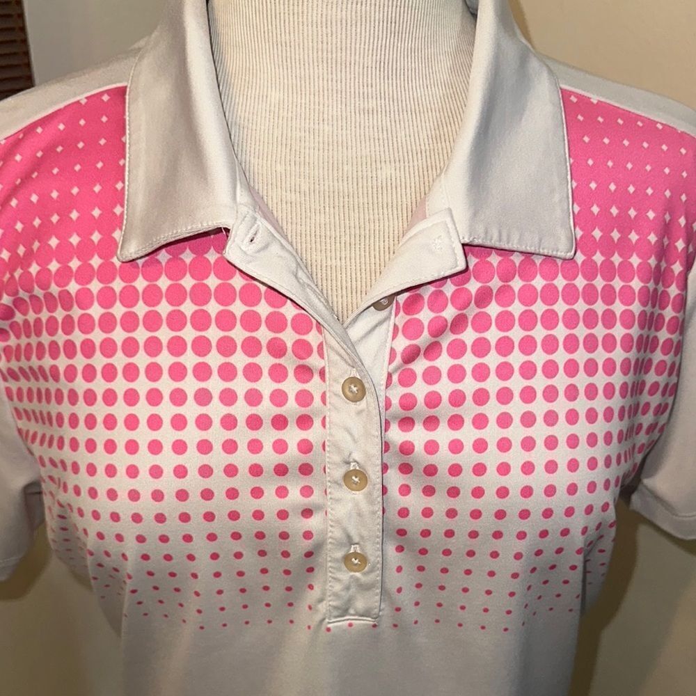 Nike Pink and White Fitted Polo Shirt    Size Large - Picture 8 of 12